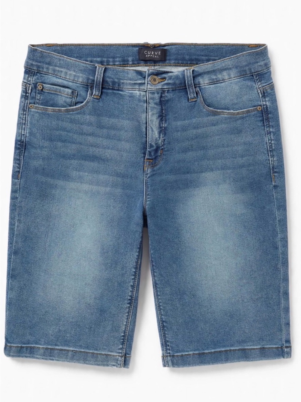 Curve Appeal Women’s Light Blue Denim Boyfriend Jeans Bermuda